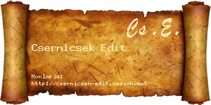 Csernicsek Edit névjegykártya